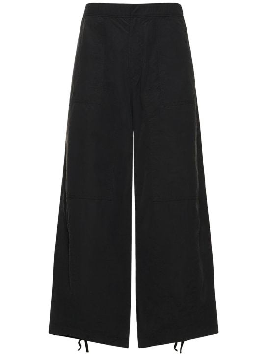 Ten C: Cotton blend nylon wide leg pants - Black - men_0 | Luisa Via Roma