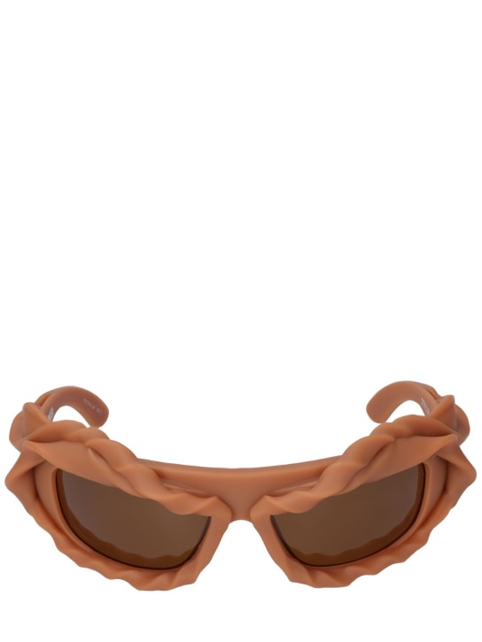 Ottolinger: 3D twisted frame sunglasses - Brown - women_0 | Luisa Via Roma