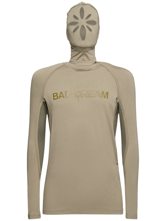 Kusikohc: Stretch tech top w/mask - Olive Green - men_0 | Luisa Via Roma