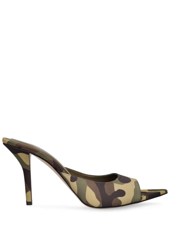 Gia Borghini: Mules in pelle camouflage 85mm - Camouflage - women_0 | Luisa Via Roma