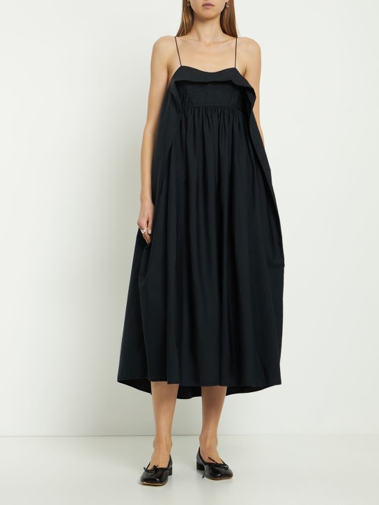 Cecilie Bahnsen: Susa cotton midi dress - Black - women_1 | Luisa Via Roma