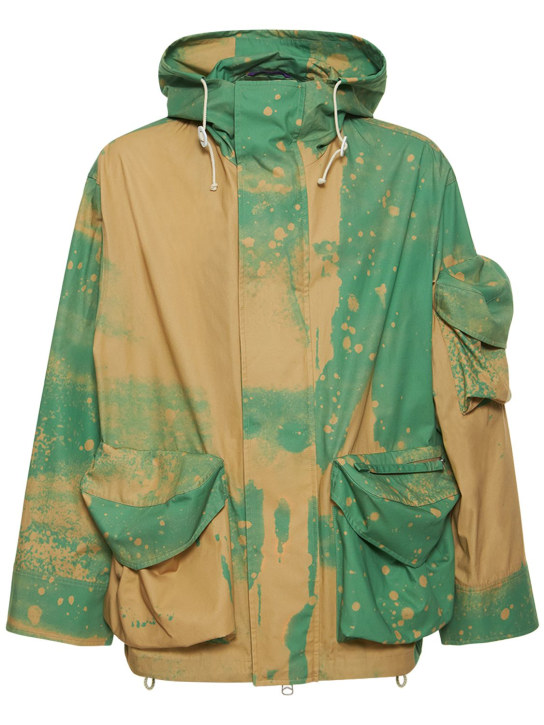 Oamc: Cove cotton blouson jacket w/hood - Green - men_0 | Luisa Via Roma