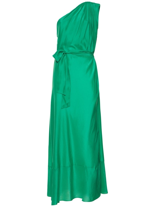 Forte_forte: Vestido largo de seda con un tirante - Verde - women_0 | Luisa Via Roma