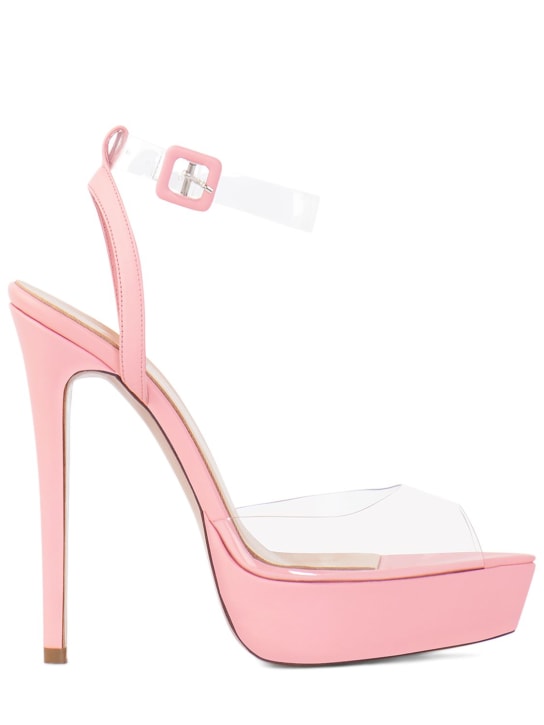 Andrea Wazen: 150mm hohe Plateau-Sandaletten aus PVC „Antigone“ - Rosa - women_0 | Luisa Via Roma