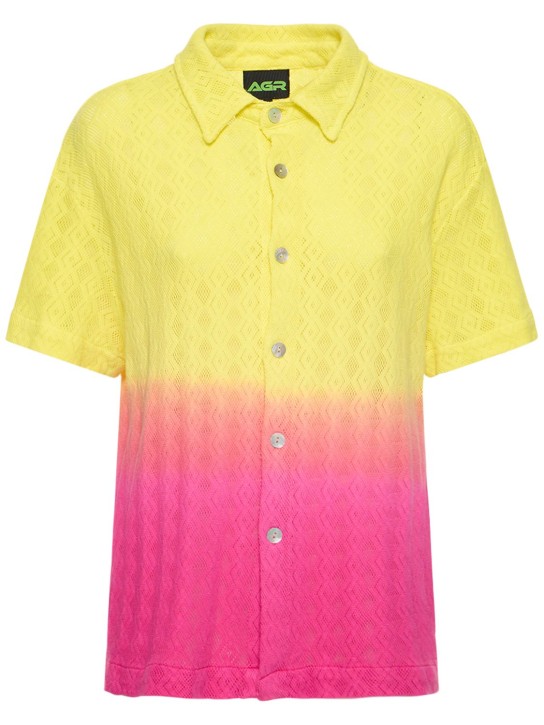 Agr: 데그라데 코튼 레이스 반팔 셔츠 - 옐로우/핑크 - women_0 | Luisa Via Roma