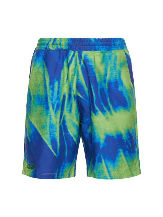 Agr: Printed nylon swim shorts - Blue/Green - men_0 | Luisa Via Roma