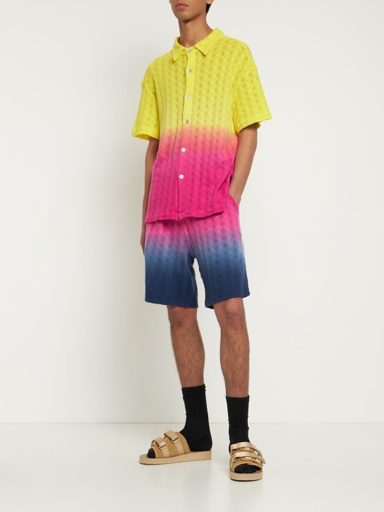 Agr: Short en dentelle de coton dégradé - Pink/Midnight - men_1 | Luisa Via Roma