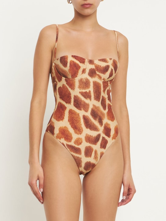 Weworewhat: Maillot de bain une pièce à balconnet - Marron/Multi - women_1 | Luisa Via Roma