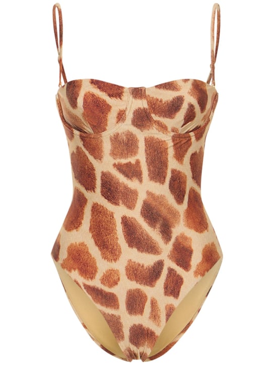 Weworewhat: Maillot de bain une pièce à balconnet - Marron/Multi - women_0 | Luisa Via Roma