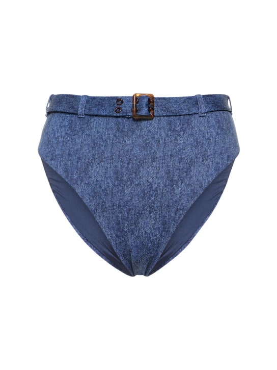 Weworewhat: Bas de bikini taille haute Emily - Bleu Foncé - women_0 | Luisa Via Roma
