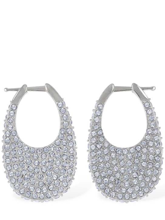Coperni: Medium Swipe crystal earrings - Ice Blue - women_0 | Luisa Via Roma