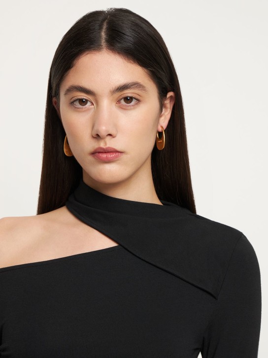 Coperni: Medium Swipe earrings - Gold - women_1 | Luisa Via Roma