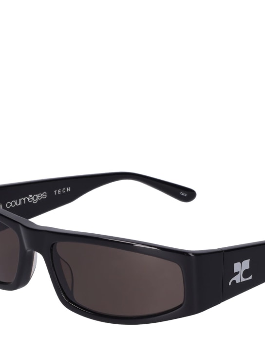 Courreges: Techno squared acetate sunglasses - Black - men_1 | Luisa Via Roma