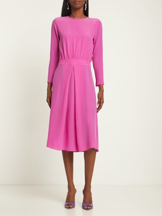 Frankremme: Tindi silk crepe midi dress - women_1 | Luisa Via Roma