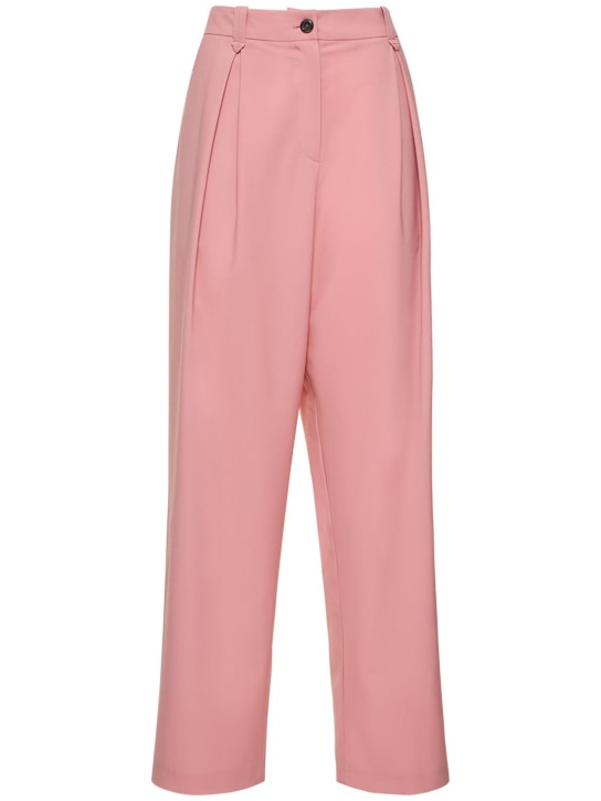 Frankremme: Greta stretch wool pleated pants - women_0 | Luisa Via Roma