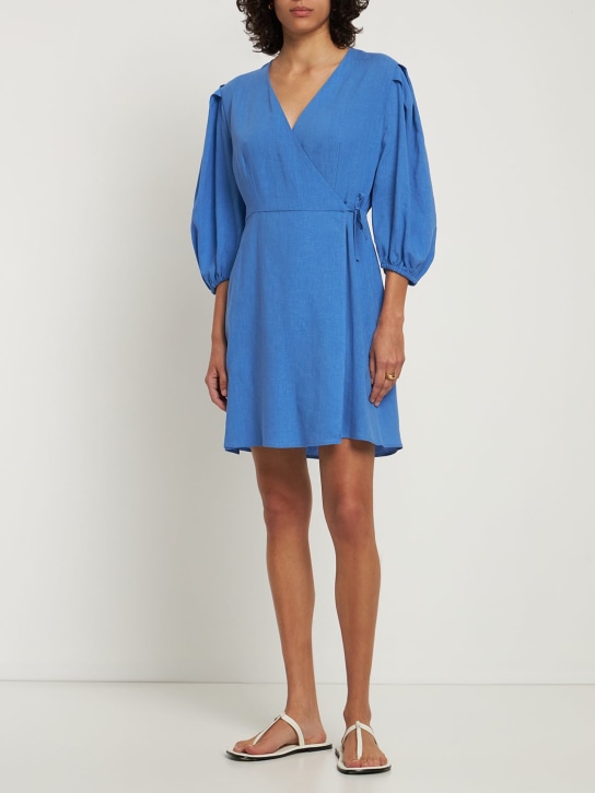 Fête Impériale: Vestito Eurydice in misto lino - Blu - women_1 | Luisa Via Roma