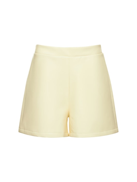 Fête Impériale: Giulia high rise leather shorts - Yellow - women_0 | Luisa Via Roma