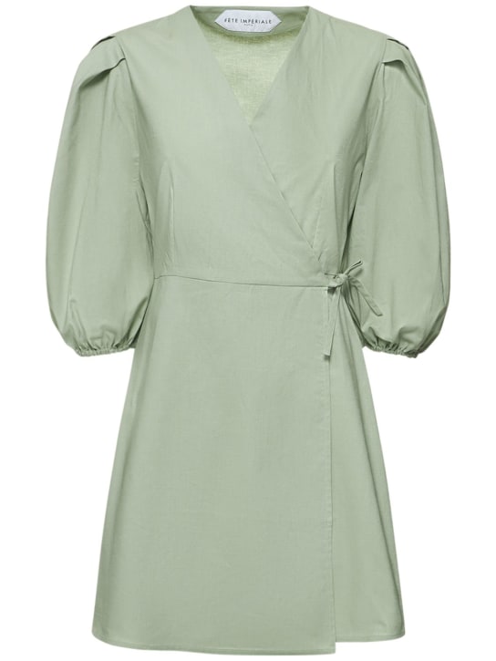 Fête Impériale: Eurydice cotton long sleeve dress - Grün - women_0 | Luisa Via Roma
