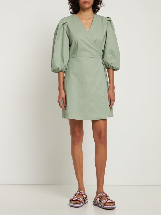 Fête Impériale: Eurydice cotton long sleeve dress - Grün - women_1 | Luisa Via Roma