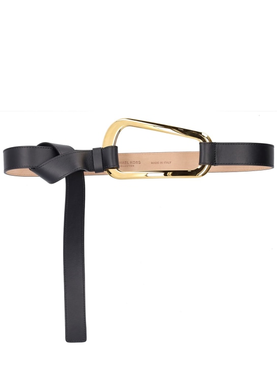 Michael Kors Collection: Cintura in pelle con tirante 40mm - women_0 | Luisa Via Roma