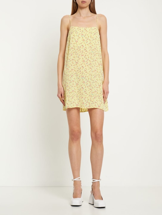 Rotate: Robe courte en viscose jacquard - Jaune - women_1 | Luisa Via Roma