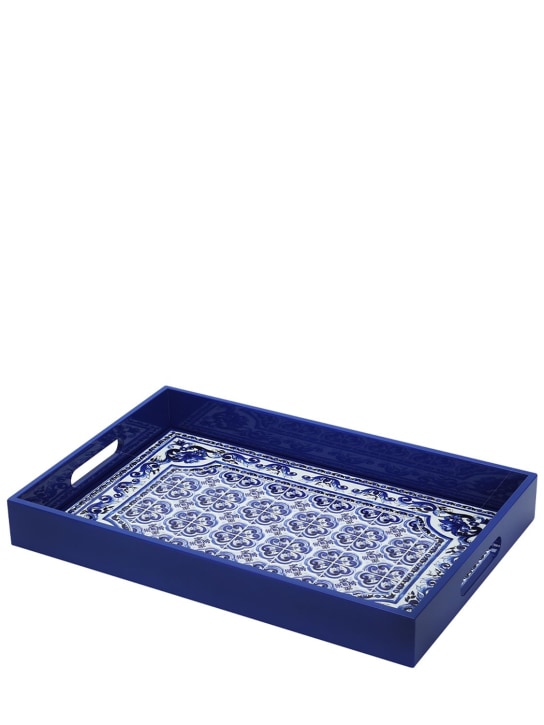 Dolce&Gabbana: Plateau rectangulaire Mediterranean Blue - Bleu - ecraft_0 | Luisa Via Roma