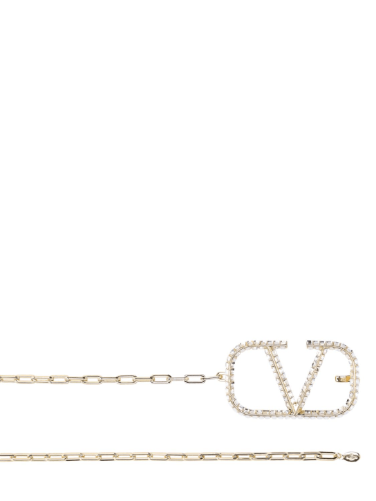 Valentino Garavani: Cinturón de cadena con logo - Oro - women_1 | Luisa Via Roma