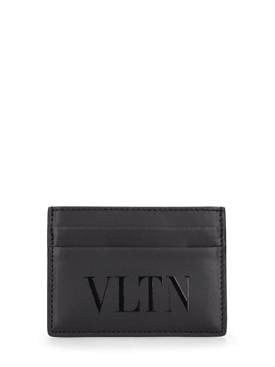 Valentino Garavani: VLTN Small Credit Card Holder - Black - men_0 | Luisa Via Roma