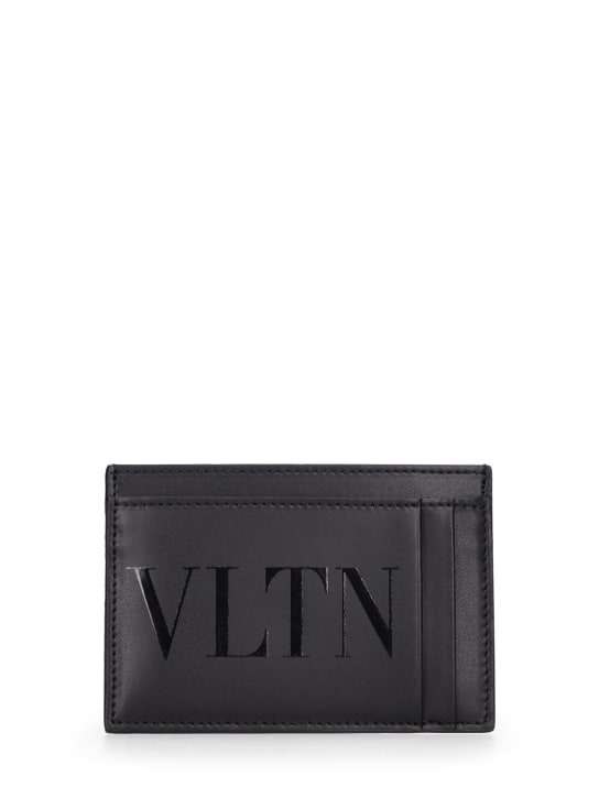 Valentino Garavani: VLTN small credit card holder - Black - men_0 | Luisa Via Roma