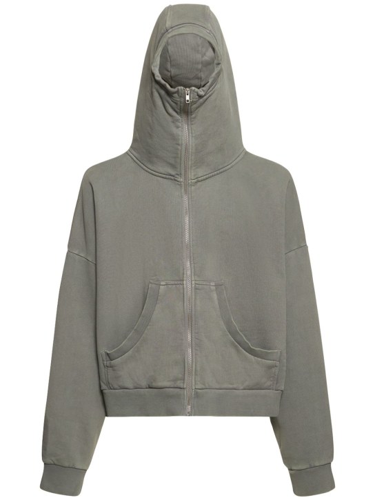 Entire Studios: Full zip hooded sweatshirt - Gri - men_0 | Luisa Via Roma