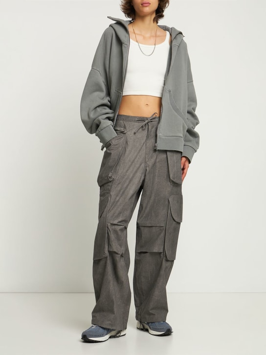 Entire Studios: Full zip hooded sweatshirt - Grey - women_1 | Luisa Via Roma