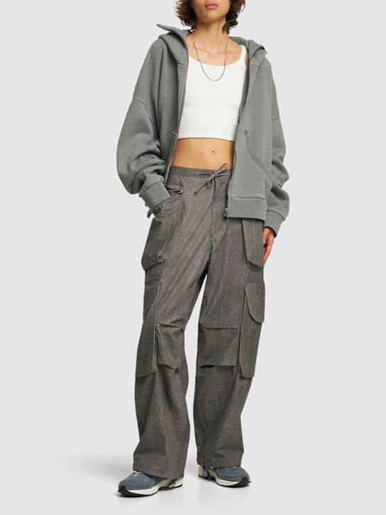 Entire Studios: Full zip hooded sweatshirt - Grey - women_1 | Luisa Via Roma