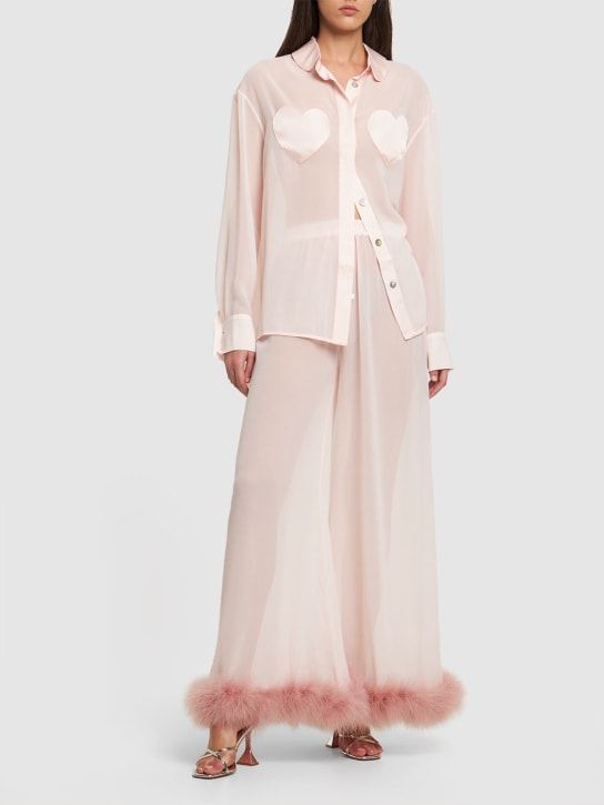 Sleeper: Wide pants w/ feathers - Pink - women_1 | Luisa Via Roma