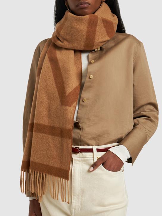 Toteme: Monogram jacquard wool scarf - women_1 | Luisa Via Roma