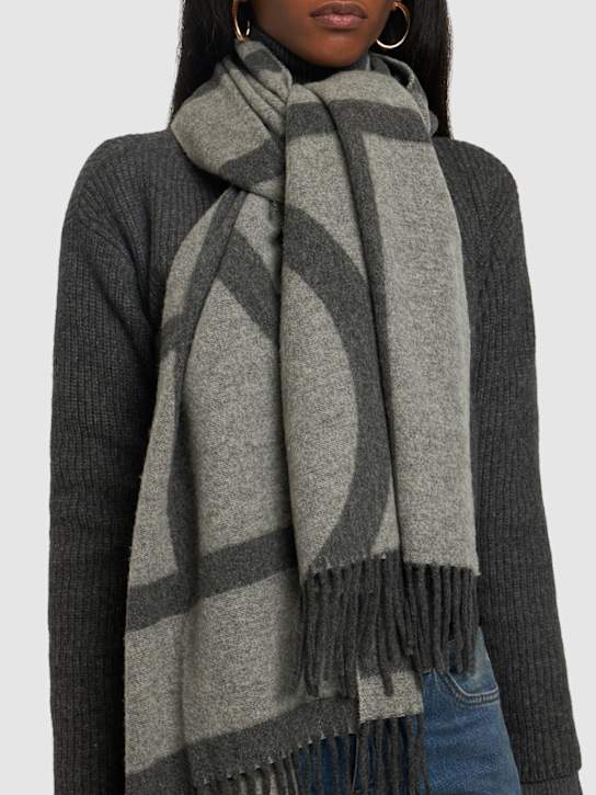 Toteme: Monogram jacquard wool scarf - women_1 | Luisa Via Roma