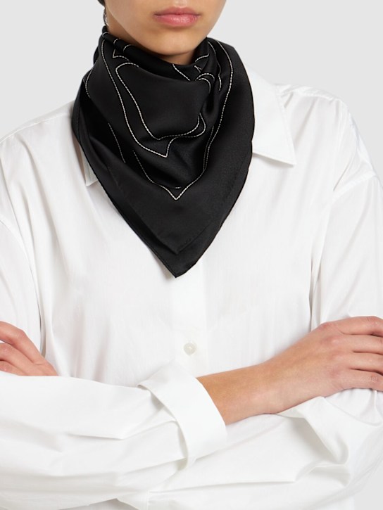 Toteme: Embroidered monogram silk scarf - women_1 | Luisa Via Roma