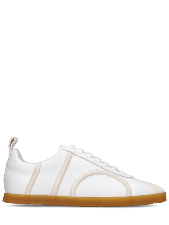 Toteme: 10mm Leather sneakers - Off White - women_0 | Luisa Via Roma