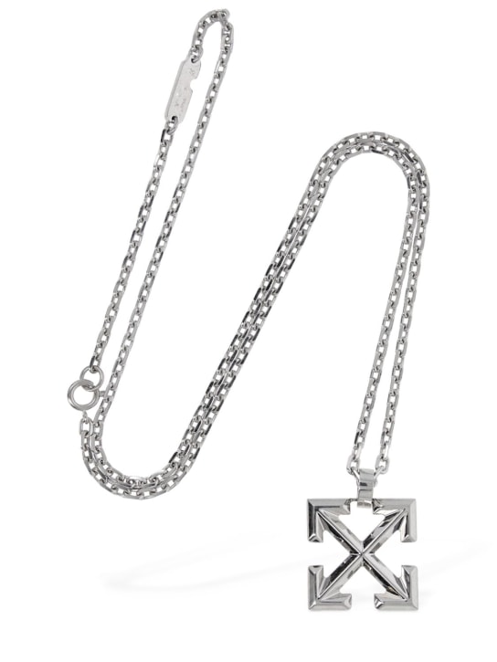 Off-White: Arrow charm necklace - men_1 | Luisa Via Roma