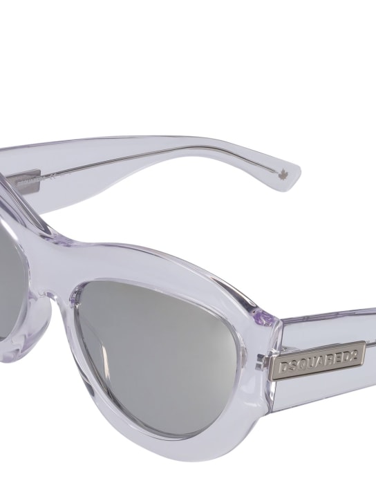 Dsquared2: D2 oval acetate sunglasses - Grey/Silver - women_1 | Luisa Via Roma
