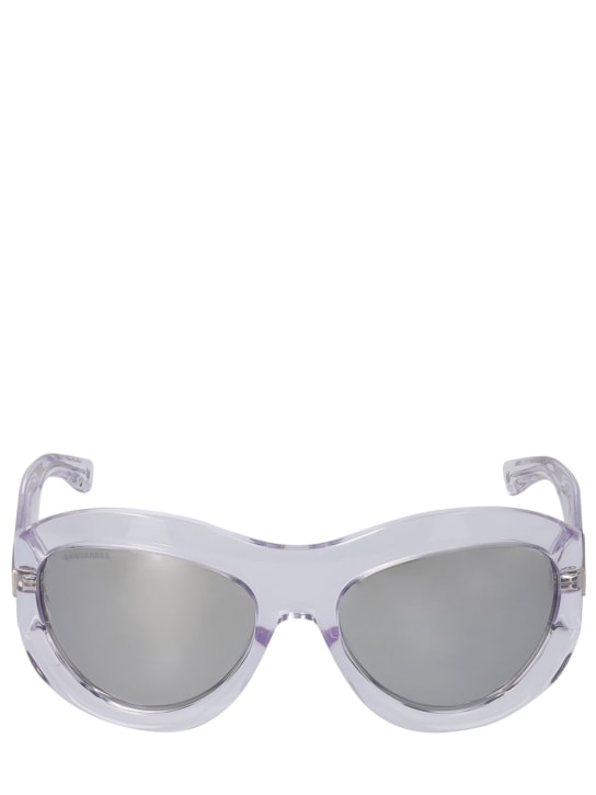 Dsquared2: D2 oval acetate sunglasses - Grey/Silver - women_0 | Luisa Via Roma
