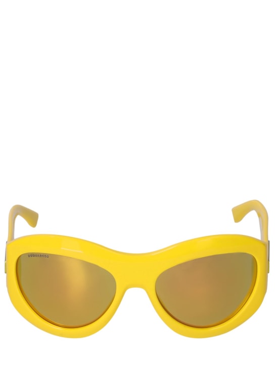 Dsquared2: D2 oval acetate sunglasses - Yellow/Gold - women_0 | Luisa Via Roma