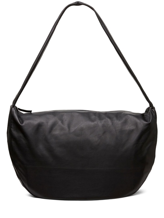 St. Agni: Grand sac porté épaule en cuir souple Crescent - Noir - women_0 | Luisa Via Roma