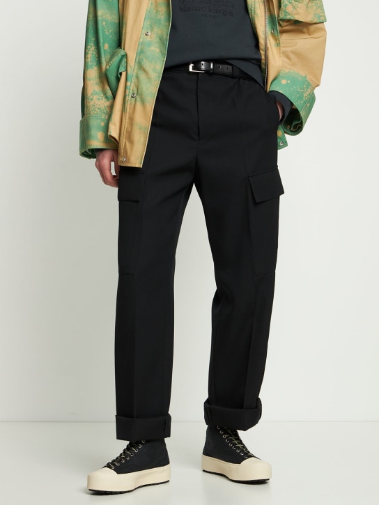 Oamc: Ridge vulcanized high top sneakers - Black/White - men_1 | Luisa Via Roma