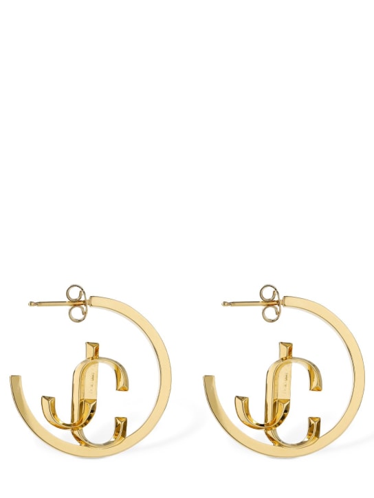 Jimmy Choo: JC monogram hoop earrings - Gold - women_0 | Luisa Via Roma