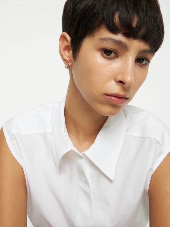 Jimmy Choo: JC crystal stud earrings - Gold/Crystal - women_1 | Luisa Via Roma