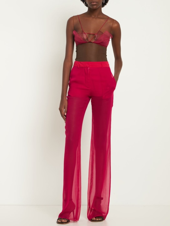 Nensi Dojaka: Body en tulle stretch et organza - Multicolore - women_1 | Luisa Via Roma