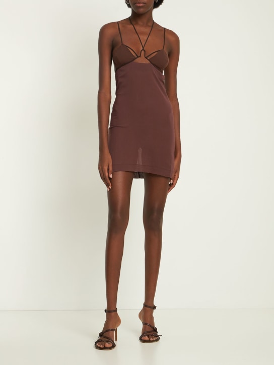 Nensi Dojaka: Vestido corto con sostén - Café - women_1 | Luisa Via Roma