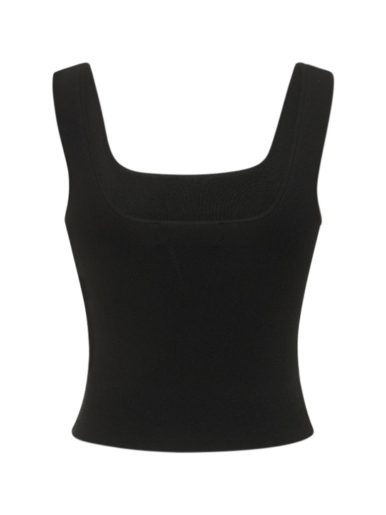 Matteau: Classic 90s viscose jersey top - Black - women_4 | Luisa Via Roma