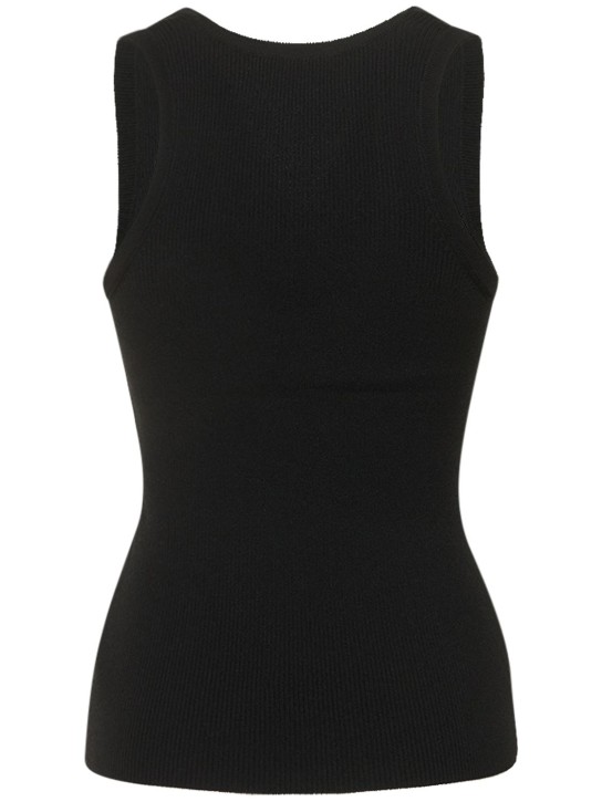 Matteau: Ribbed viscose jersey tank top - Black - women_4 | Luisa Via Roma