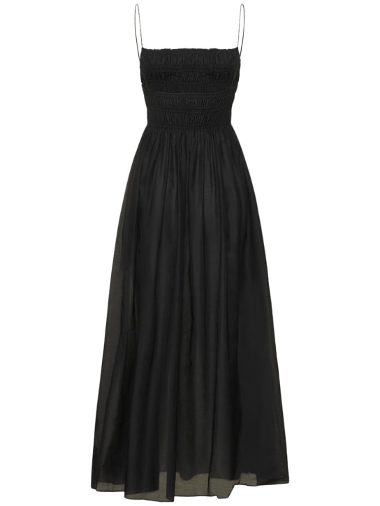 Matteau: Organic cotton poplin maxi dress - Black - women_4 | Luisa Via Roma